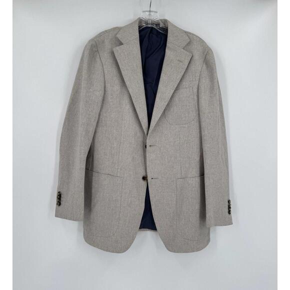 SuitSupply Womens Ash Gray Pure Wool Collared 2 Button Slim Blazer Jacket Sz 48 - Picture 1 of 6